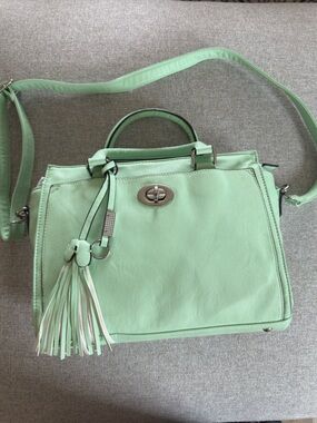 Mint Green Women's Faux Leather Crossbody Satchel